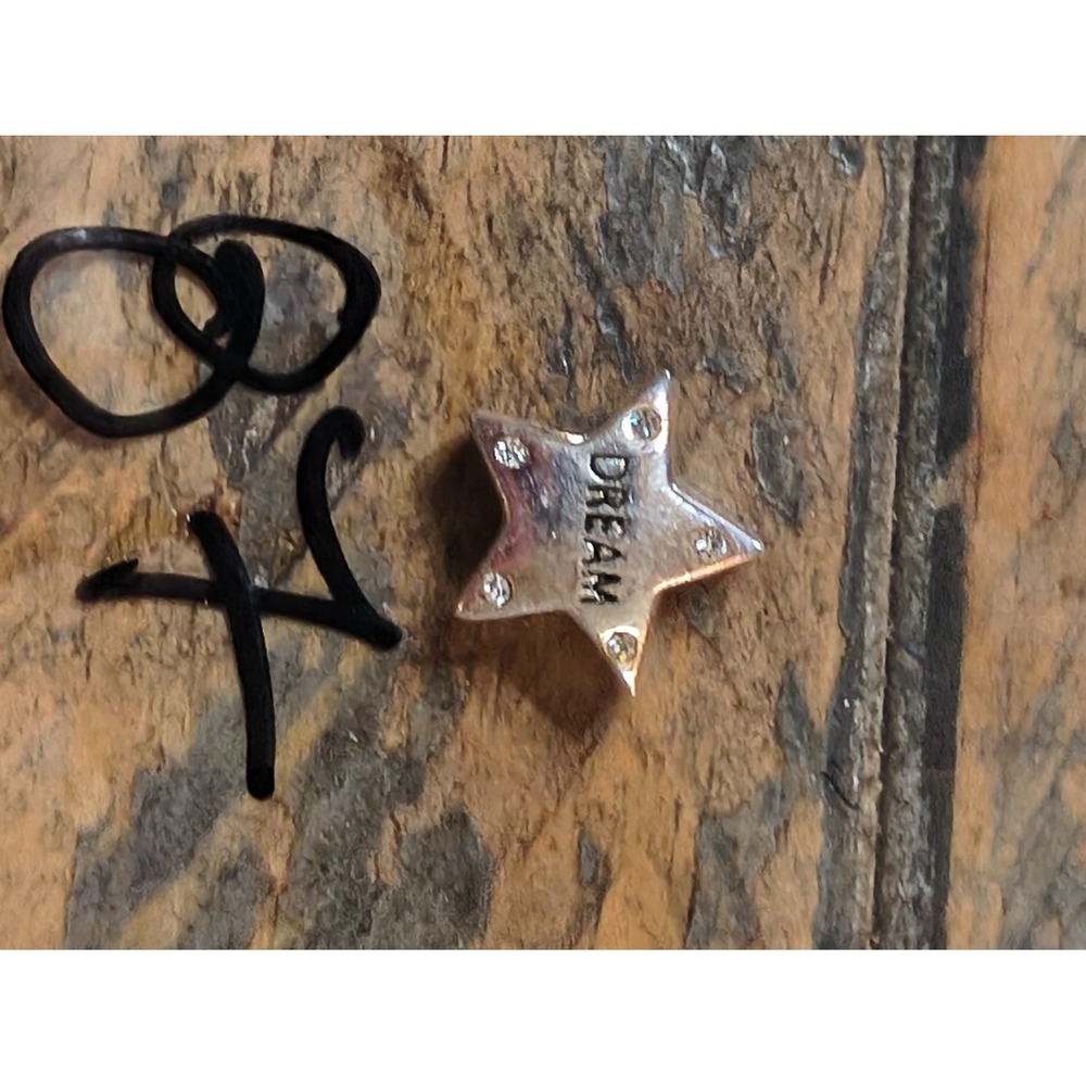 Star Charm Bead Inspirational Dream Silver 925 Rhinestone Slide Bead